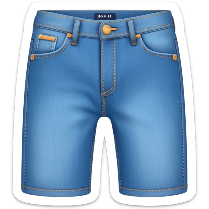 A 3D cartoon sky-blue denim jeans with pockets and stitching details, casual slim fit, clean isolated background, Memoji-style. sticker