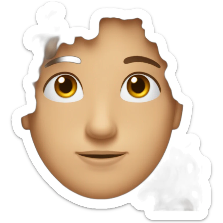 un gars au cheuveux brun long bouclé pas trop long qui est blanc est qui a les yeux bleu sticker