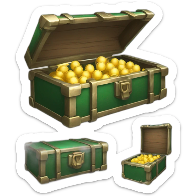 Pokemon Game LootCase Color DarkGreen Rich Treasure Legendary Epic Pokeballs Pokemons and Pokemon Items Inside this have Shiny Glow sticker