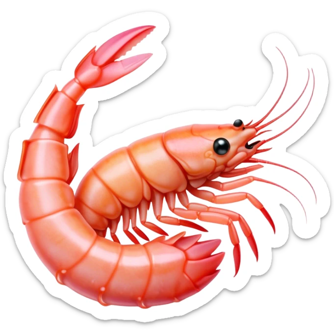 Cinematic glistening shrimp, pink and juicy, slightly curled with a light char, served with lemon wedges, ultra-detailed and fresh, warm glowing background. sticker