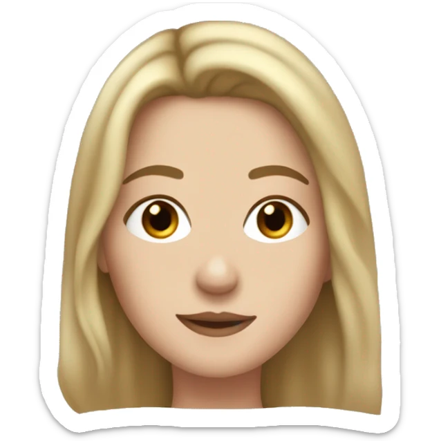 White woman with dirty blond hair, brown eyes, and freckles, rosy cheeks  sticker