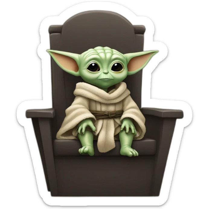 baby yoda sentado en el trono de hierro de juego de tronos sticker