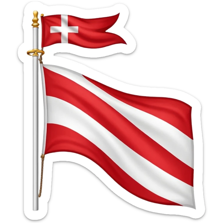 La bandera de la Cruz de Borgoña (o aspa de Borgoña) es un emblema histórico caracterizado por una cruz de San Andrés roja, formada por dos troncos desgajados con nudos (tipo aspa), sobre un fondo blanco. sticker