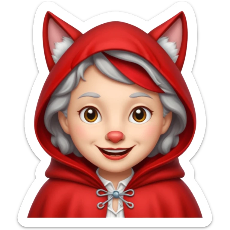 The Big Bad Wolf put on Little Red Riding Hood's grandmother's clothes. sticker