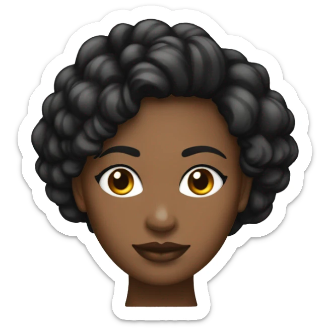 Femme noire cheveux très crépus très courts , bandeau blanc autour de la tête   sticker