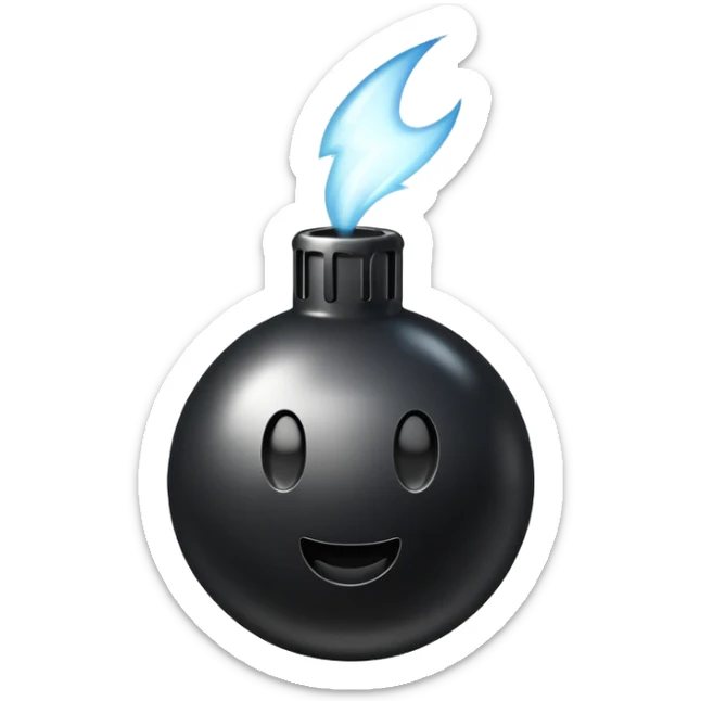 the bomb emoji but also with an exclamation mark to the right of it sticker