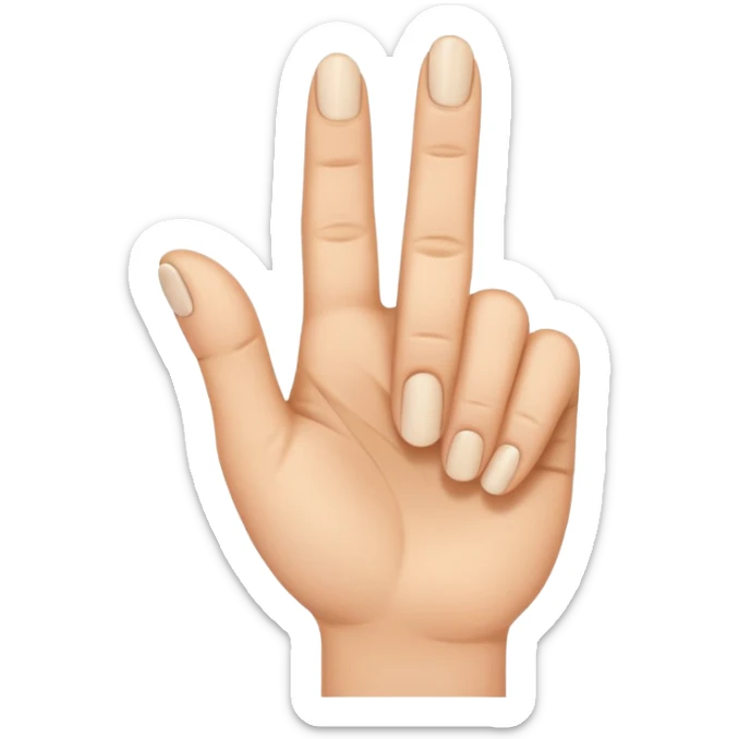 A hand with the thumb and the index finger and the middle finger up and the rest down  sticker