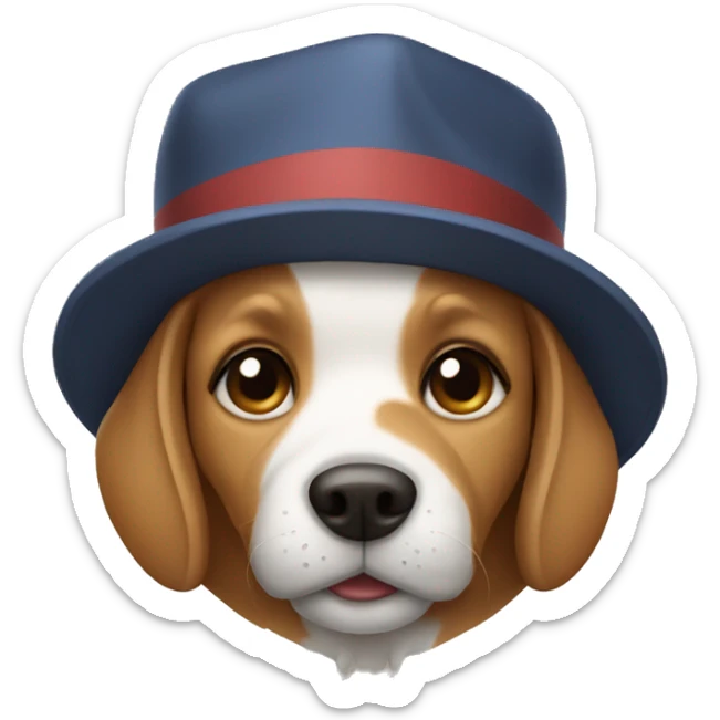 dog with a hat sticker