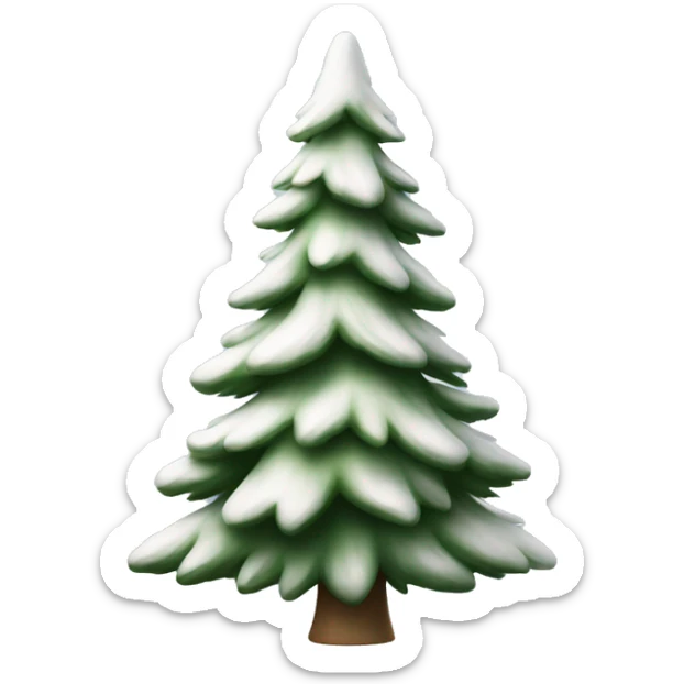  actual white fir christmas tree isolated.  sticker