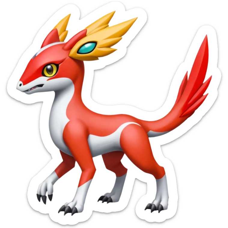 Meloetta-Latias-Peppercat-Wargreymon-Protogen-Pokémon-Digimon-Fakémon-fusion-hybrid-creature sticker