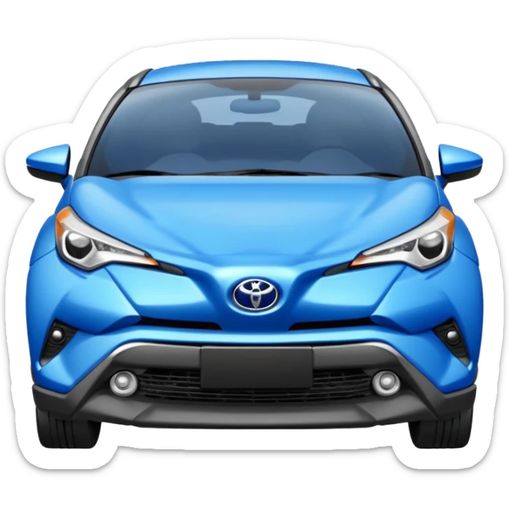 toyota chr bleue avant enfoncé sticker