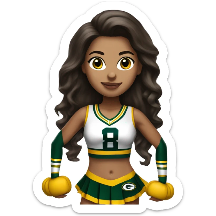 nfl glamourous cheerleader, brunette hair, Green Bay packer  sticker