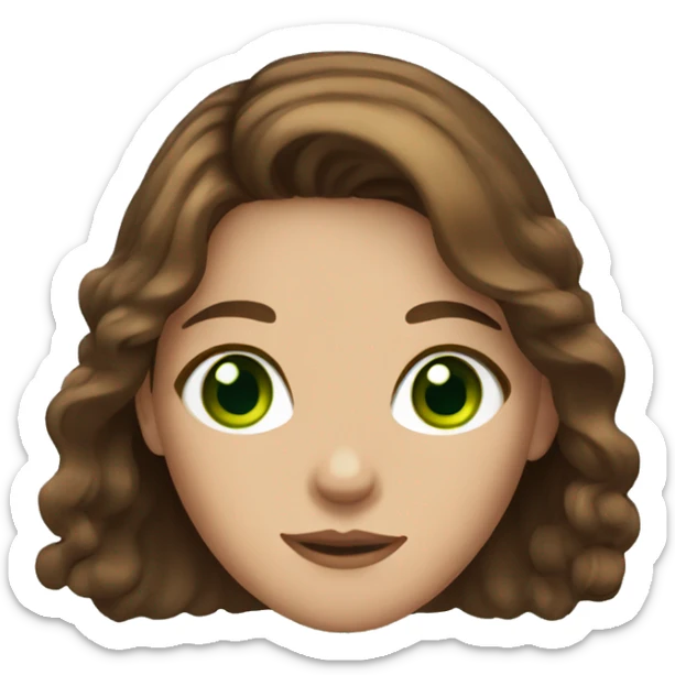 brown haired girl with green eyes and freckles sticker