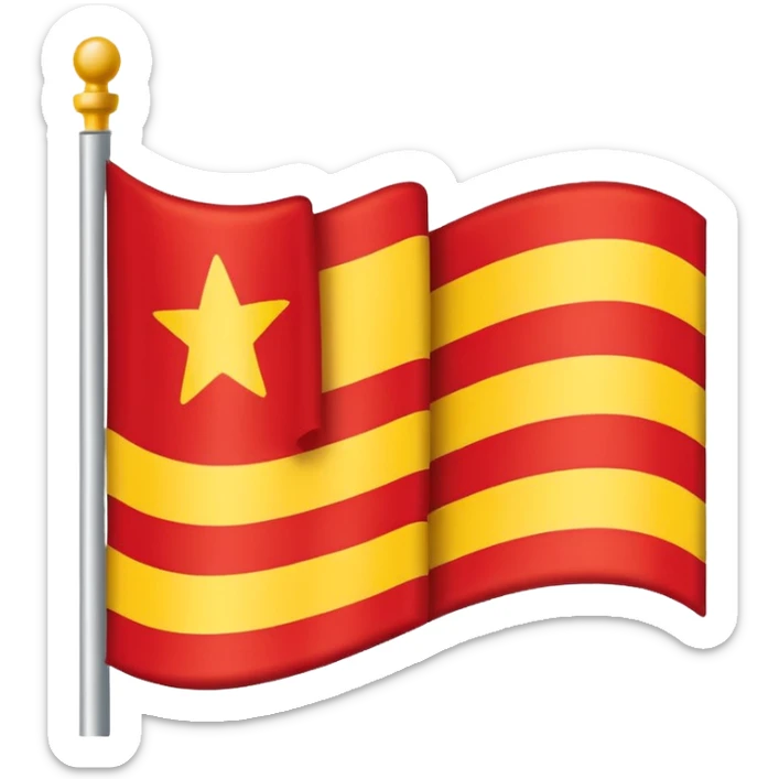 Give an emoji of a flag with red, white & yellow colour.horizontally arranged and White in the middle sticker