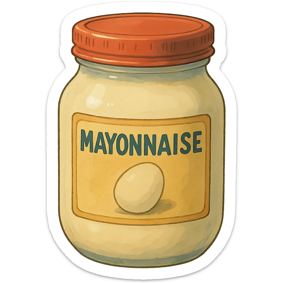 ghibli style mayonnaise jar sticker
