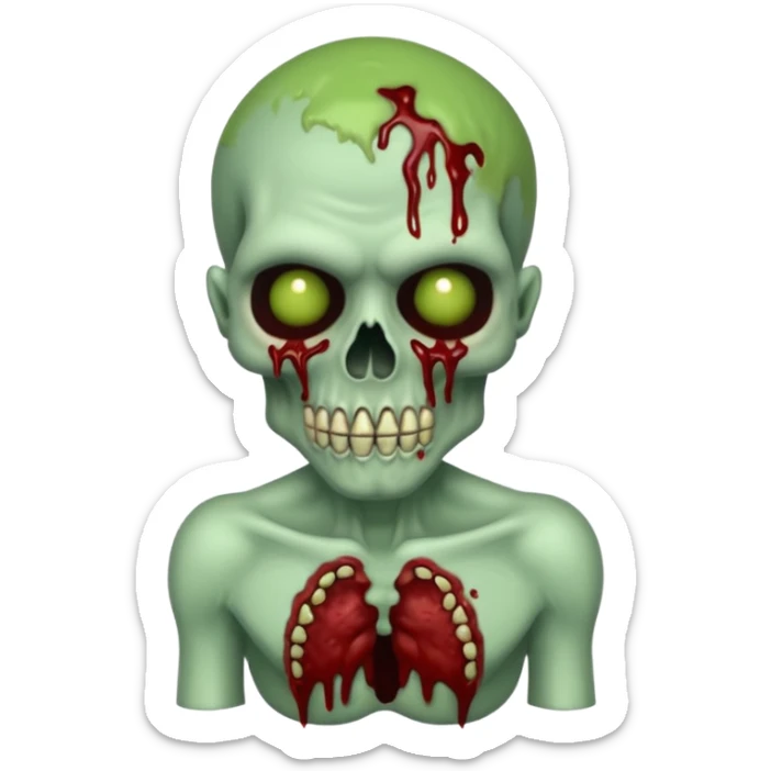 Rotting corpse zombie demons, full body, in the style of your bleeding skull art, full body sticker