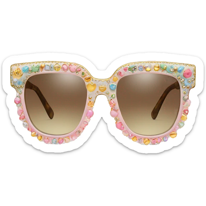 Dolce and Gabbana sunglasses with colourful pastel ornament and golden detais  sticker
