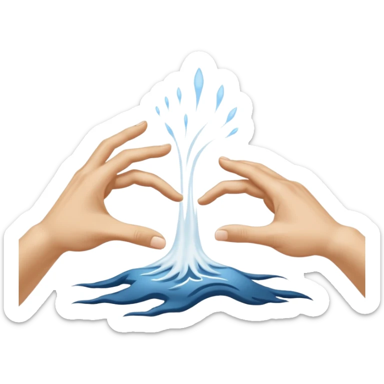 two white hands beautiful reaching out to each other like in the painting of the creation of Adam sticker