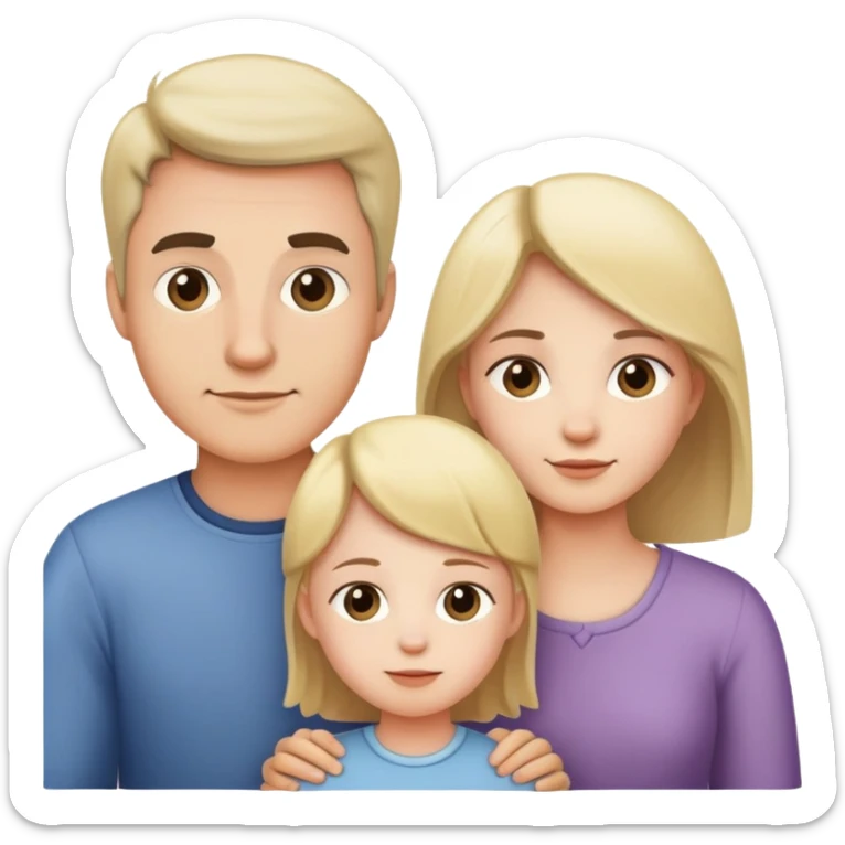 family with mother, father, brother and sister sticker