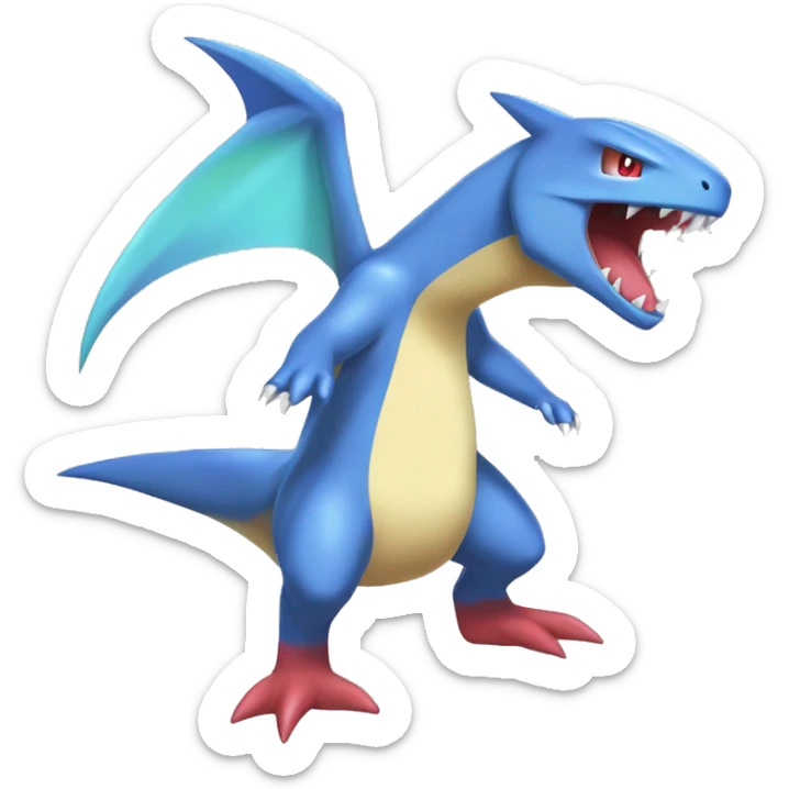 Latios-Sharpedo-Charmeleon-Gible-Gabite-Larvitar-Fakémon-Fusion Full Body sticker