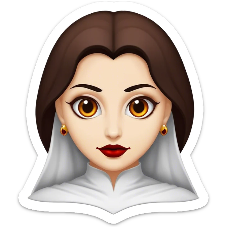 Kahverengi saçlı beyaz tenli vampir bir kadın sticker