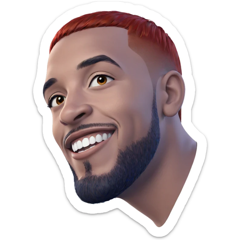 smiling boy with red hair sticker