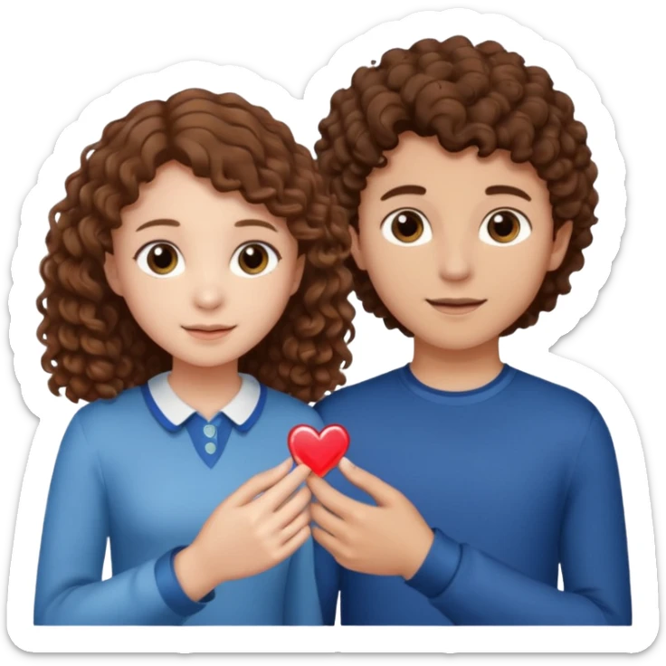 a 15 year old girl with brown curly hair but she has lightnings in it with a brown haired boy who gave her a promise ring sticker
