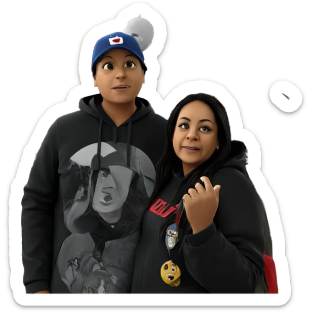 boy with hat by tree sticker