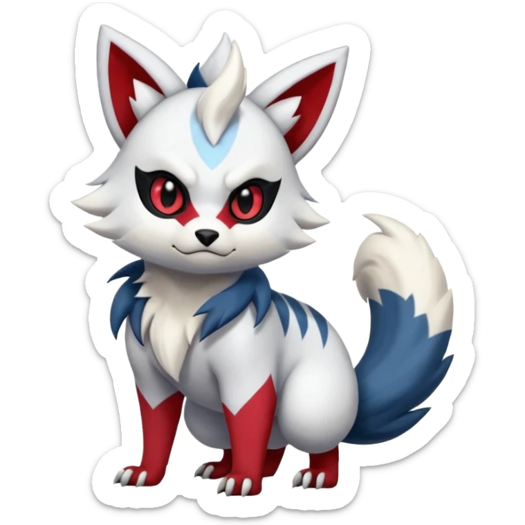 Absol-Zeraora-Zorua-Furret-Zangoose-fusion-animal-Fakémon-hybrid-creature  sticker
