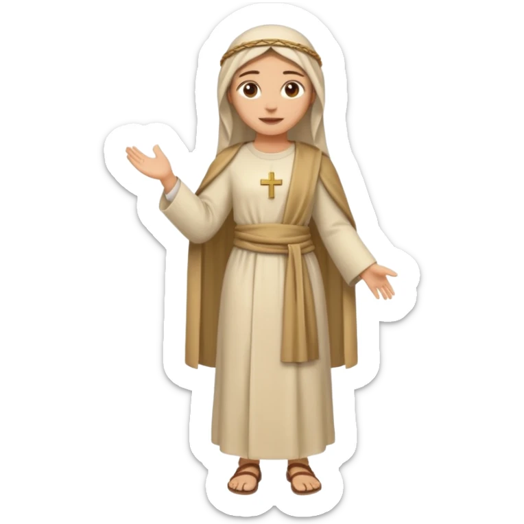 fullbody Jerusalem woman in Jesus-era clothes, simple emoji style sticker