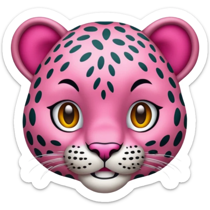 Emoji leopardo rosa cuerpo entero de lado y más realista sticker