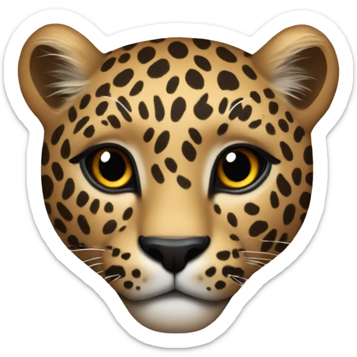 leopard heart sticker