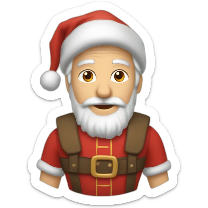 Un père noël qui se fait gronder par la mère noël par la mère noël sticker