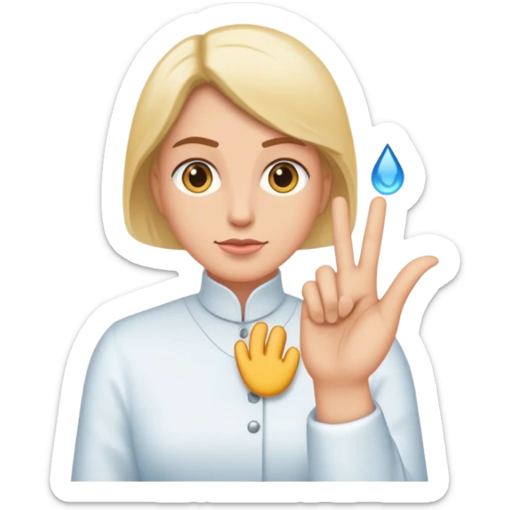 Main pour doigter, avec le pouce, le majeur et l'annulaire de levés et les autres doigts repliés sticker