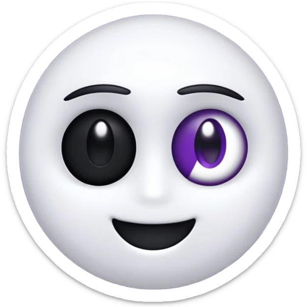 genera delle emoji per un server discord, un personaggio che per ogni emoji descrive un emozione o uno stato d'animo o svolge azioni. La community si chiama Onyx il personaggio deve essere accattivante, occhi viola, bianco e nero. sticker