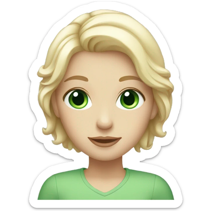 Blonde white family, Mom with blue eyes, daughter with blue eyes, daughter with green eyes sticker