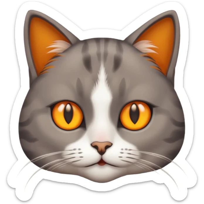 A Cat her race is persante he hair is grew and brown with they eyes orange and Yellow and sticker