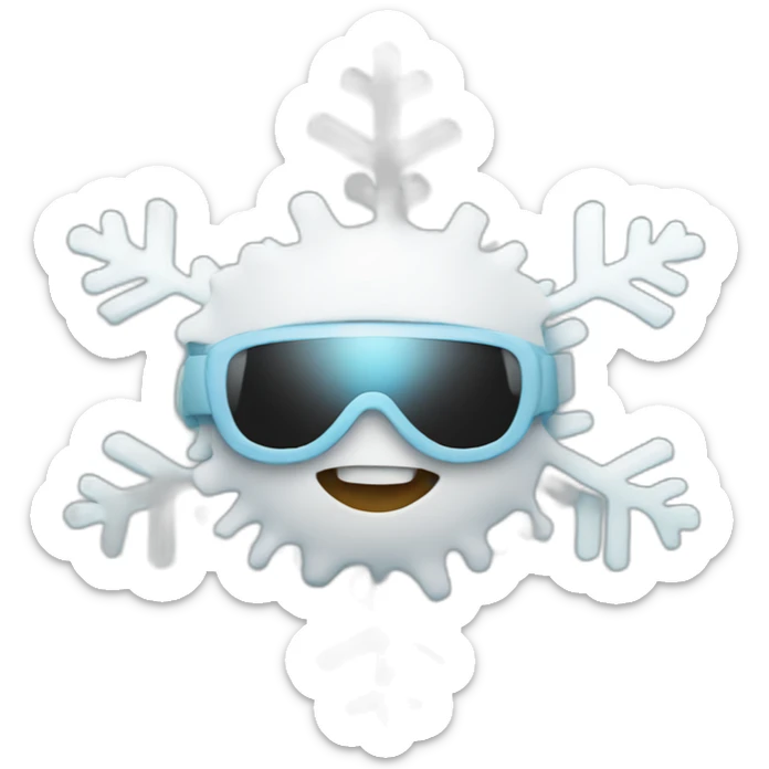 Snowflake snowboarding sticker