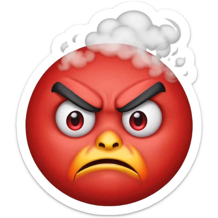 an angry emoji with steam coming out of the ears sticker