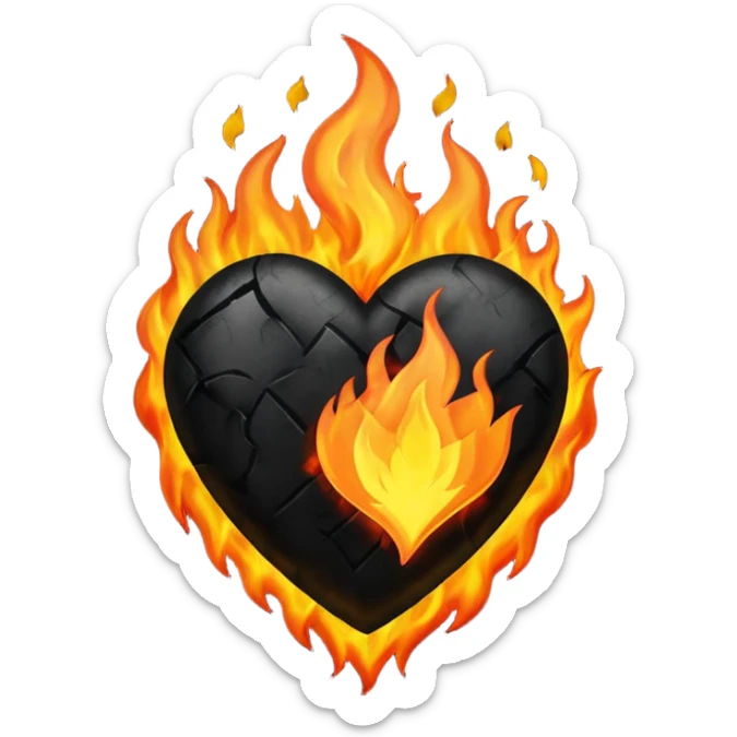 Black hearts on fire  sticker