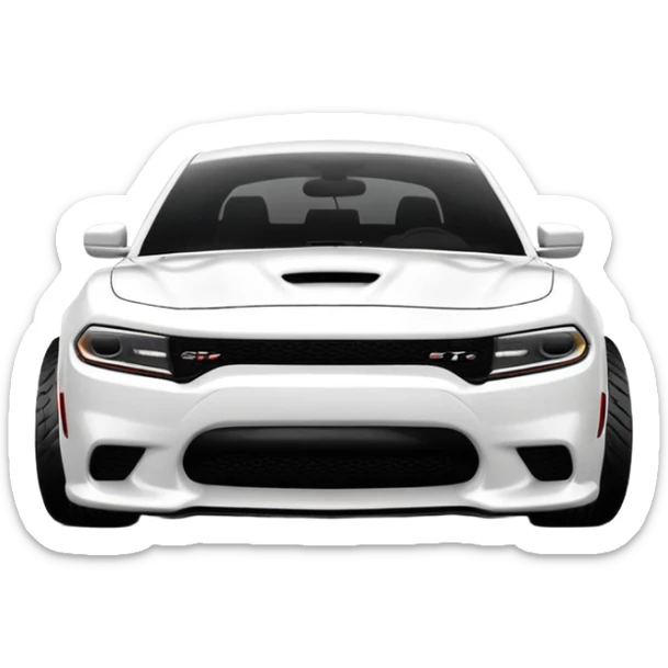 CHARGER DOSH HellCat SRT white and With low suspension body kit 4k, 8k and carbon: spoiler Wheels and hood  sticker