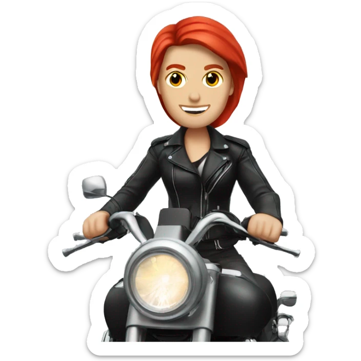 White man with a good looking white girl with red hair riding on a motorcycle  sticker