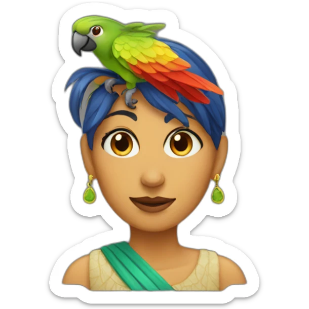 Parrot woman sticker