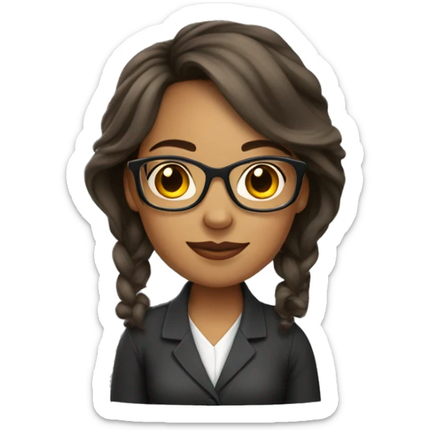 young women mom teacher with glasses mix of race sticker