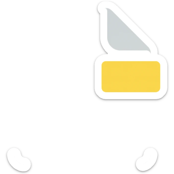 white paper with a piece of yellow adhesive tape on the corner, colorful icon style sticker