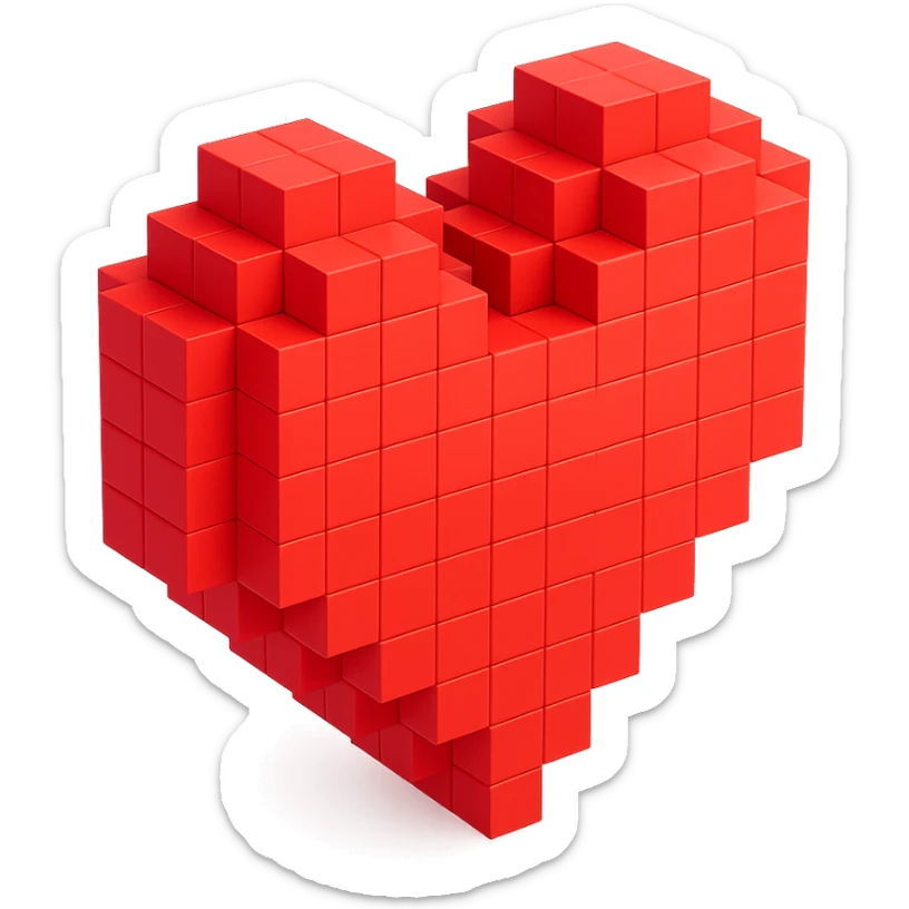 Heart red sticker