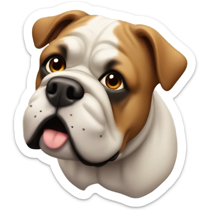 Old English bull dog with brown fur and black snout sticker