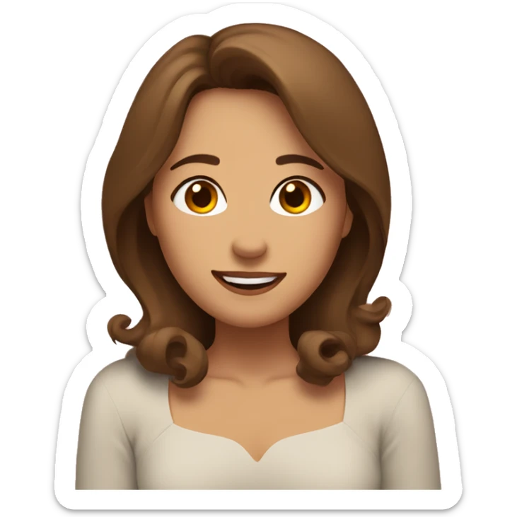 woman with brown short hair hugging a woman with brown long hair with hearts surrounding them sticker