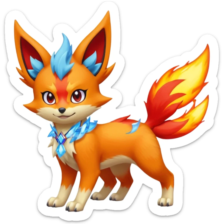 Torracat-Amaura-Fennekin-Fakémon-Digimon-fusion (full body) sticker