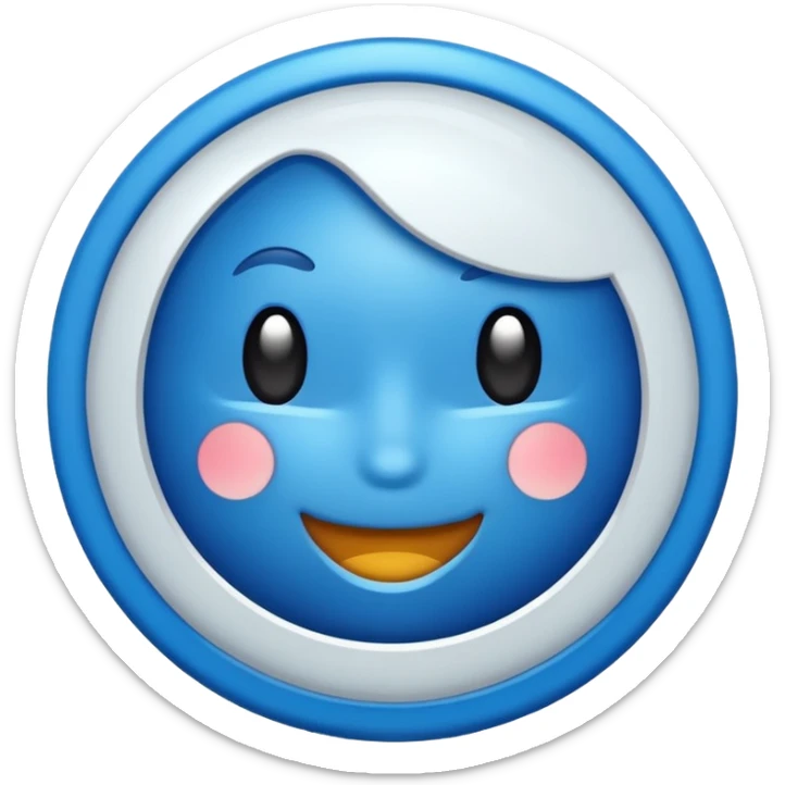 Verificación azul con un chulito blanco  que el emoji sea redondo y sin cara sticker